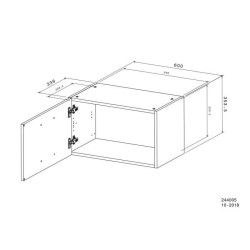 OSLO Meuble haut court 1 porte - Blanc - L 60 x P 36 x H 35 cm