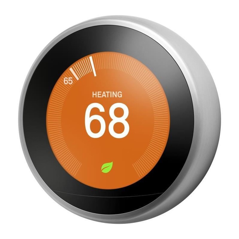 GOOGLE - Thermostat - Nest Learning Thermostat Stainless Steel