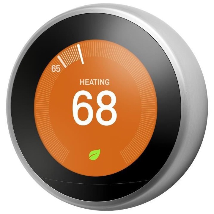 GOOGLE - Thermostat - Nest Learning Thermostat Stainless Steel