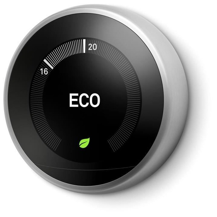 GOOGLE - Thermostat - Nest Learning Thermostat Stainless Steel