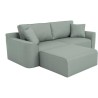 Canapé d'angle - BIG JOHN - Tissu bleu gris - Pouf assorti - L 272 x P 106 x H 95 cm