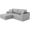 Canapé d'angle - BIG JOHN - Tissu Gris - Pouf assorti - L 272 x P 106 x H 95 cm