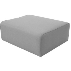 Canapé d'angle - BIG JOHN - Tissu Gris - Pouf assorti - L 272 x P 106 x H 95 cm