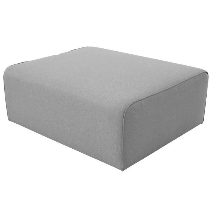 Canapé d'angle - BIG JOHN - Tissu Gris - Pouf assorti - L 272 x P 106