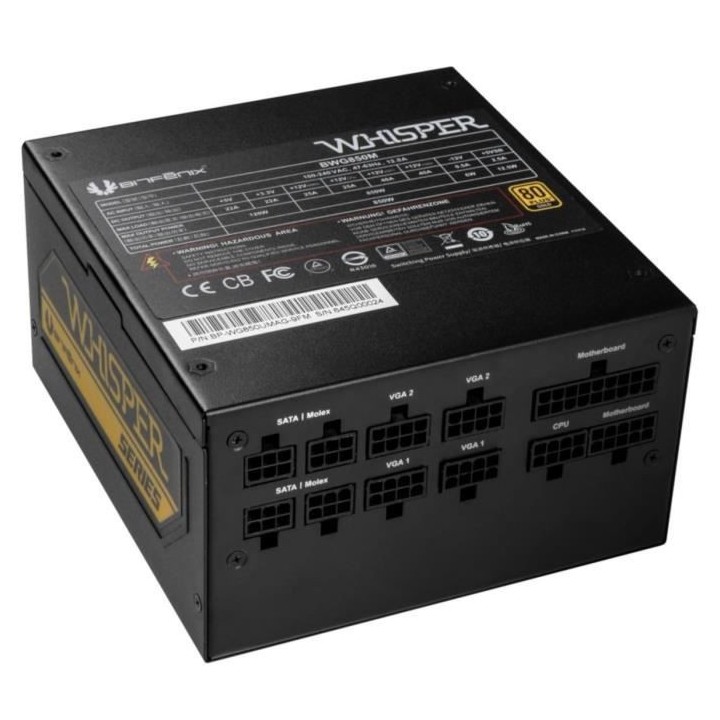 BITFENIX Whisper M 850 Modulaire (80+ Gold)  - Alimentation PC