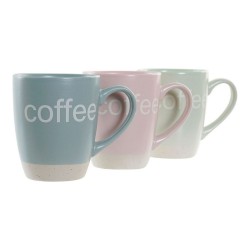 Tasse mug DKD Home Decor Multicouleur Bleu Rose Bois d'hévéa Vert Grès 160 ml (3 Unités) (7 pcs)