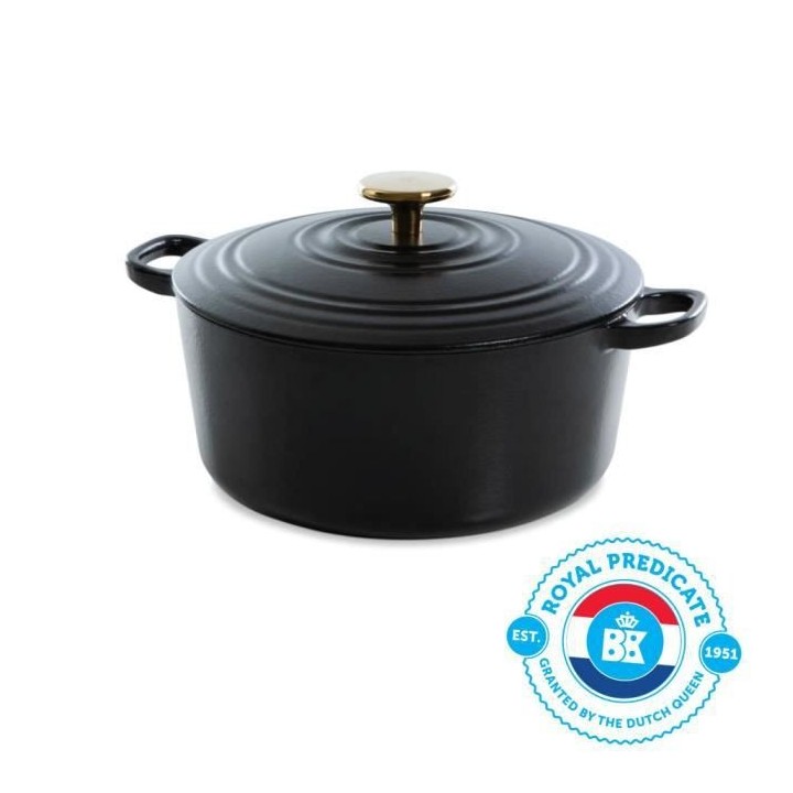 BK Cookware H6079.524 BK Bourgogne Cocotte en Fonte - Ronde - 24 cm -