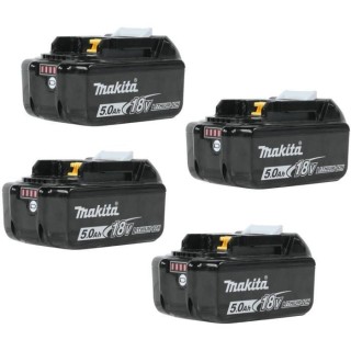 MAKITA Pack de 4 batteries BL1850B avec témoin de charge - 18 V 5Ah L