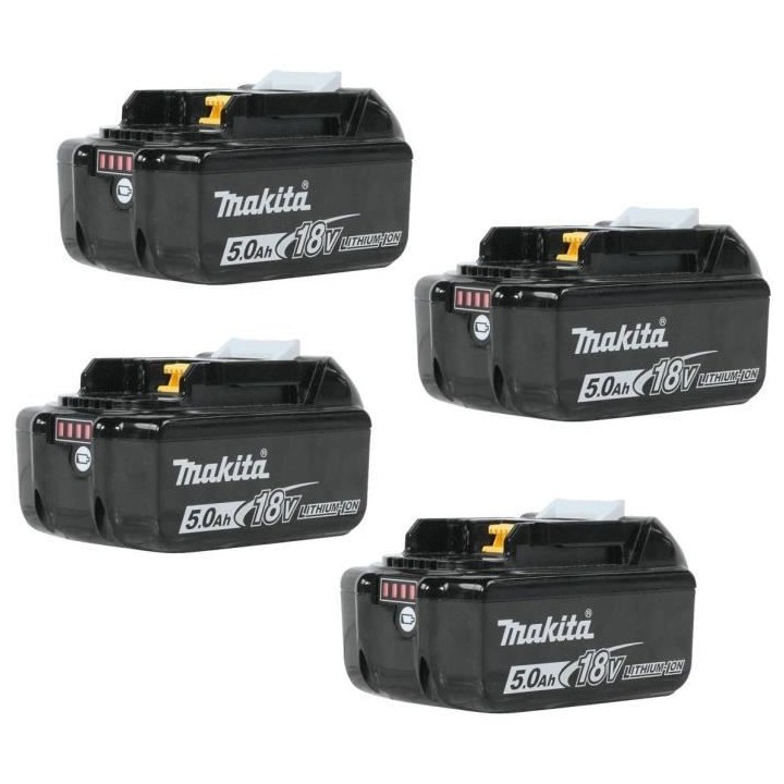 MAKITA Pack de 4 batteries BL1850B avec témoin de charge - 18 V 5Ah L