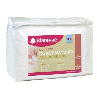 BLANREVE Couette Naturelle Duvet Percale de Coton - Anti-acariens - 24