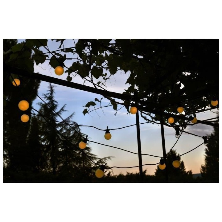 LEALIGHT Guirlande extérieure guinguette Fete - 50 LED - 10 ampoules