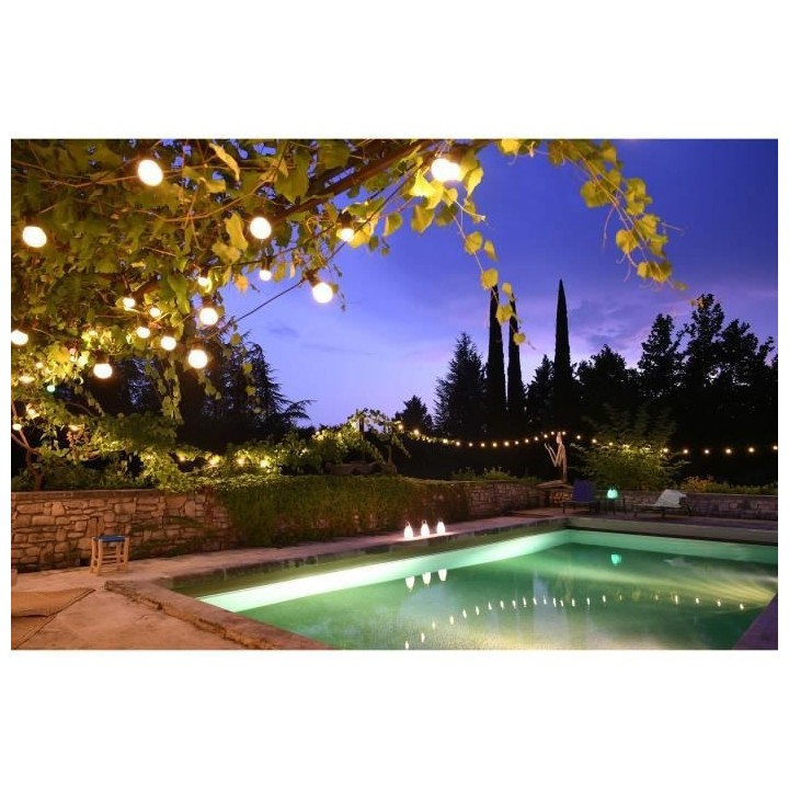LEALIGHT Guirlande extérieure guinguette Fete - 50 LED - 10 ampoules