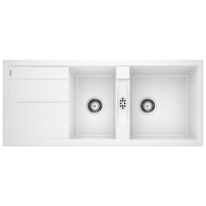 BLANCO Metra 8S - évier - SILGRANIT - 2 cuves - 1 égouttoir réversi