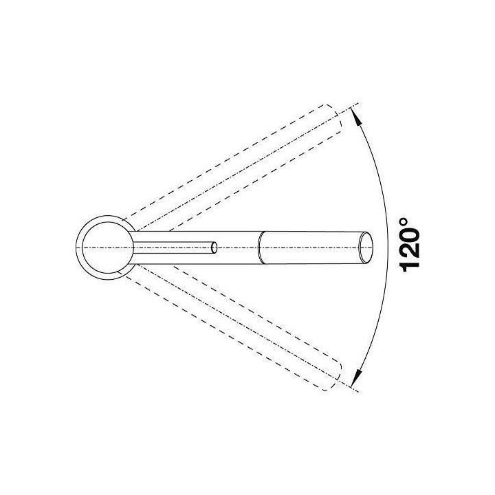 Mitigeur, robinet cuisine, bec droit orientable 120ø, douchette extra