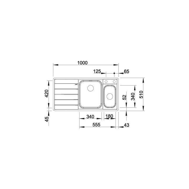BLANCO Axis III 6 S-IF - évier - Inox lisse - 1 cuve 1/2 - égout a d