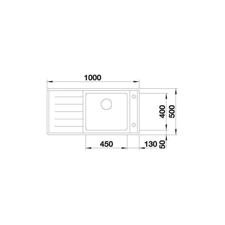BLANCO Andano XL6S-IF - évier - Inox satiné - 1 cuve - égouttoir a
