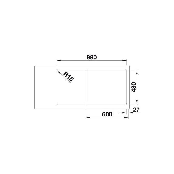 BLANCO Lemis XL 6S-IF - évier - Inox brossé - 1 grande cuve - égout