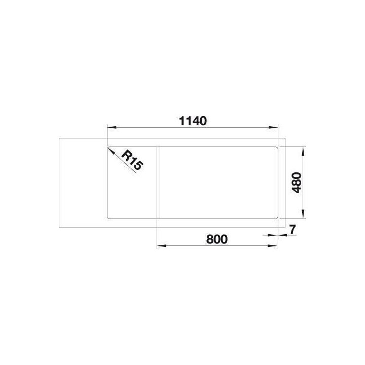 BLANCO Lemis 8S-IF - évier - Inox brossé - 2 cuves - égouttoir rév