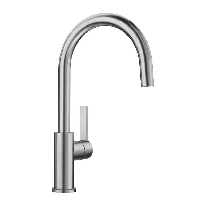 Mitigeur, robinet cuisine, bec col de cygne orientable 360ø, BLANCO CANDOR, inox brossé massif, robinetterie cartouche cérami