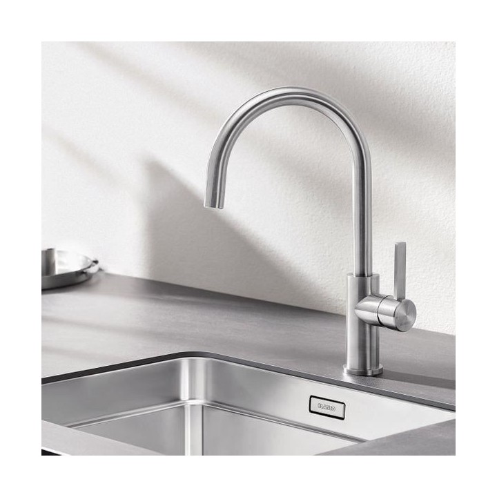Mitigeur, robinet cuisine, bec col de cygne orientable 360ø, BLANCO C