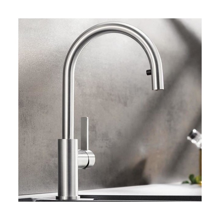 Mitigeur cuisine, bec orientable 190ø, douchette extractible BLANCO C