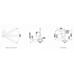 Mitigeur, robinet cuisine, bec orientable 360ø, BLANCO LANORA, inox brossé massif, robinetterie cartouche céramique