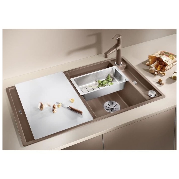 BLANCO Axia III 5S - évier - SILGRANIT - 1 cuve 1/2 - réversible - v