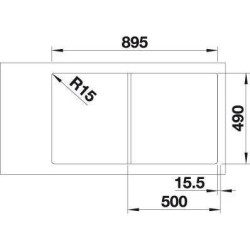 BLANCO Axia III 5S - SILGRANIT - 1 cuve 1/2 - réversible - vidage auto - siphon inclus - planche a découper en verre - blanc