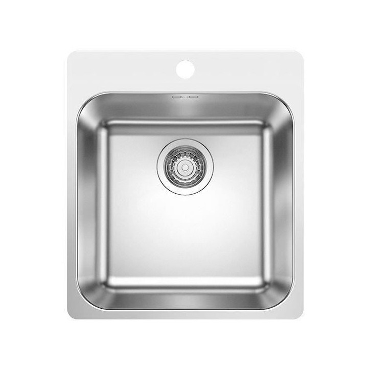 évier cuisine inox brossé 40x50cm, a encastrer ou a fleur, cuve bord