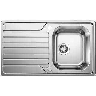 évier cuisine inox brossé 86 x 50 cm, a encastrer, 1 cuve égouttoir