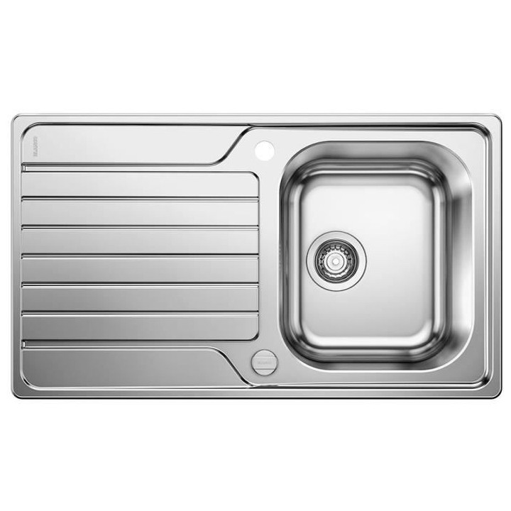 évier cuisine inox brossé 86 x 50 cm, a encastrer, 1 cuve égouttoir