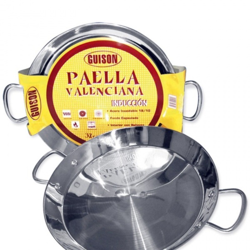 Poêle à Paella Guison 74046 Acier inoxydable Métal 3 L (10 Pièces) (46 cm)