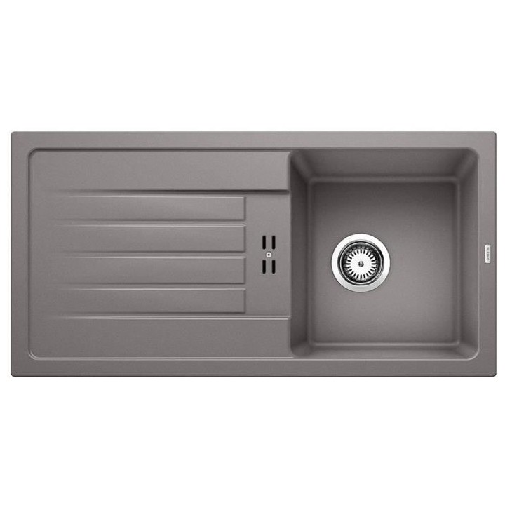 Evier cuisine Silgranit© alumétallic 86 x 43,5 cm, a encastrer, 1 cu