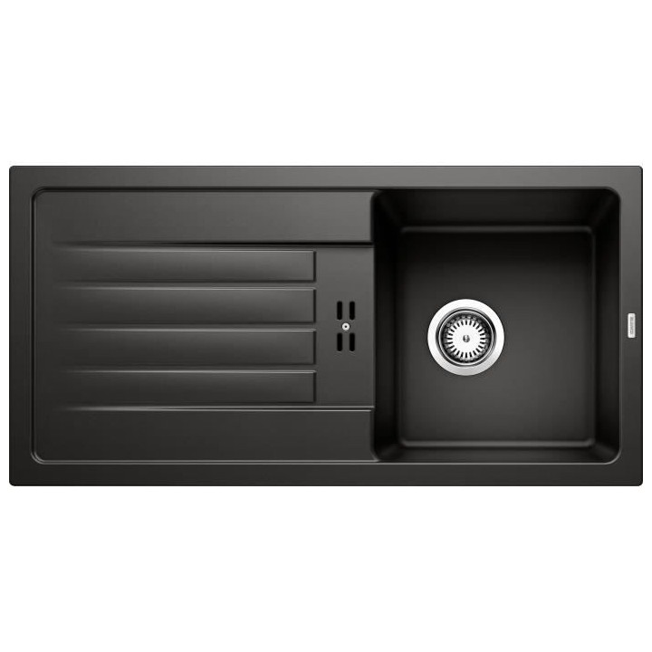 ?évier cuisine Silgranit© noir 86 x 43,5 cm, a encastrer, 1 cuve ég