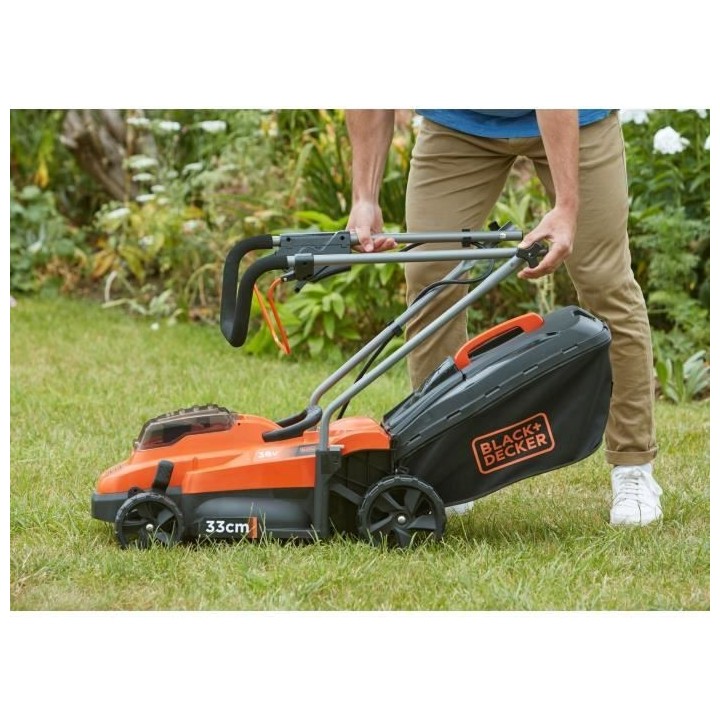 Tondeuse sur batterie 33cm de coupe BLACK+DECKER BCMW3336L1-QW - Livr