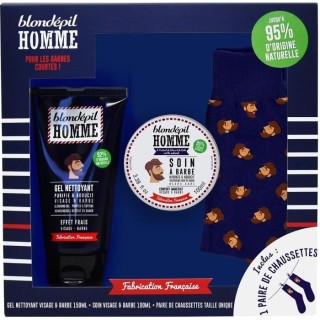 BLONDEPIL HOMME Coffret Gel nettoyant + Soin a barbe + Paire de chauss