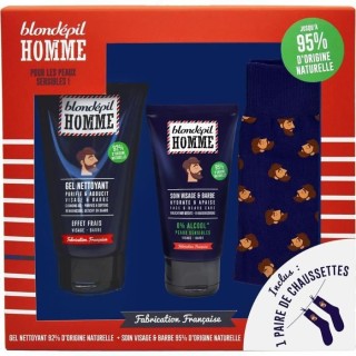 BLONDEPIL HOMME Coffret Gel nettoyant + Soin a barbe Peaux Sensibles +