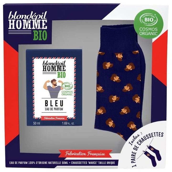 BLONDEPIL HOMME Coffret Bio Cosmos Eau de parfum Bleu + Paire de chaus