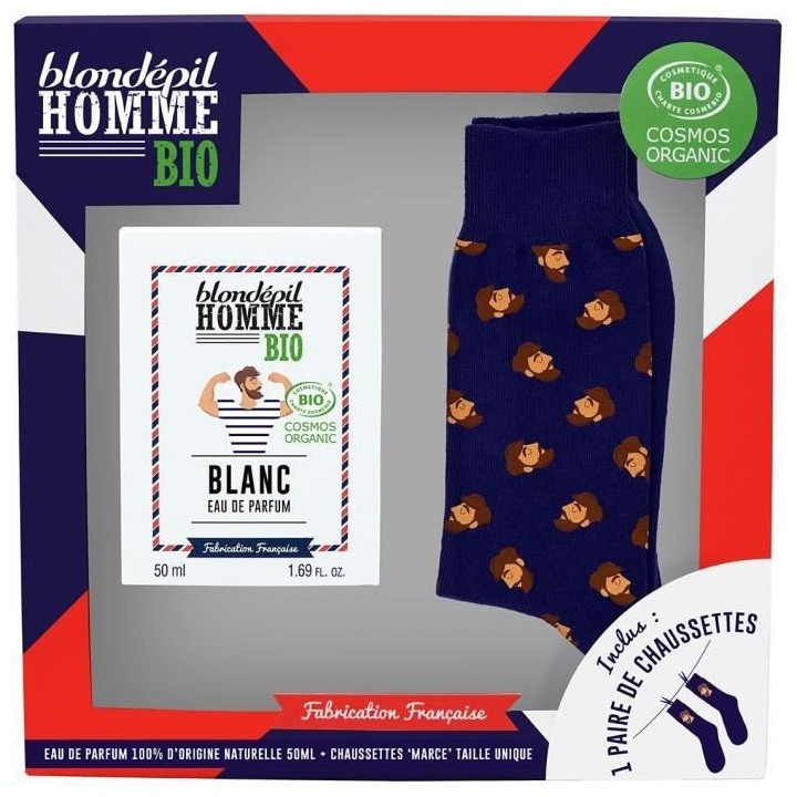 BLONDEPIL HOMME Coffret Bio Cosmos Eau de parfum Blanc + Paire de chau