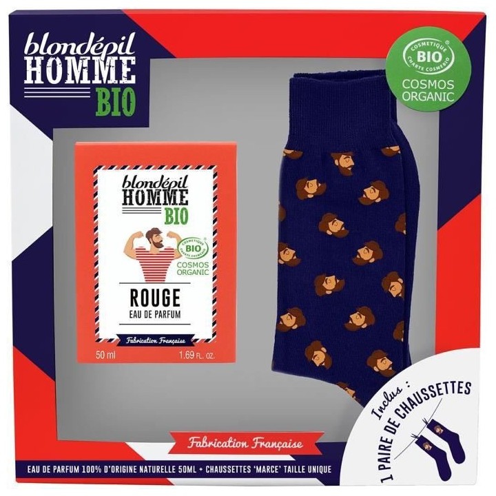 BLONDEPIL HOMME Coffret Bio Cosmos Eau de parfum Rouge + Paire de chau