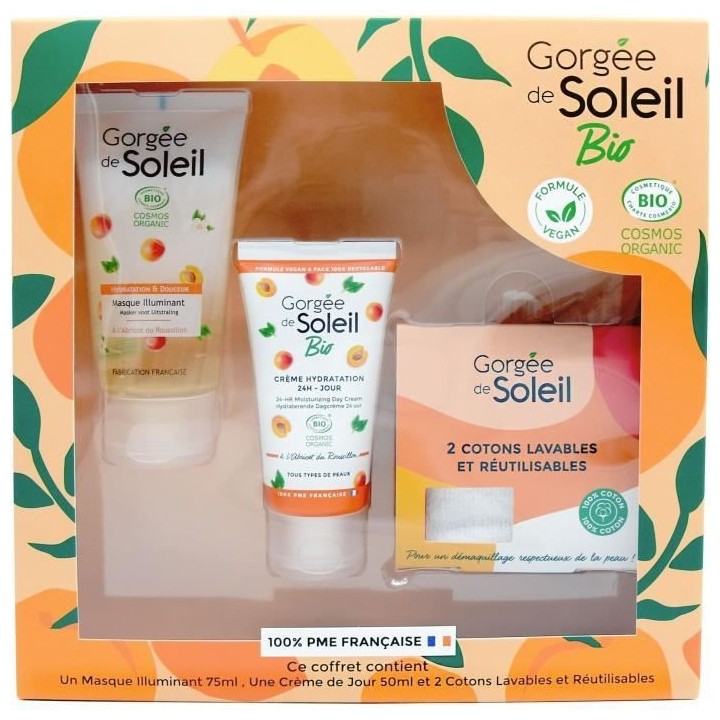 GORGEE DE SOLEIL Coffret Bio Masque Illuminant + Creme de jour + 2 Car