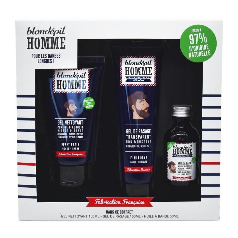 BLONDEPIL HOMME Coffret Barber Naturel Huile