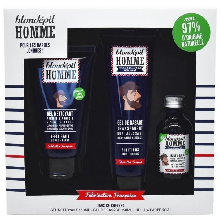 BLONDEPIL HOMME Coffret Barber Naturel Huile