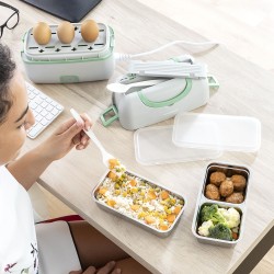 Lunch Box Électrique à Vapeur 3 en 1 avec Recettes Beneam InnovaGoods