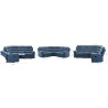 Canapé d'angle relax manuel 5/6 places - AUGUST - Tissu Bleu - L 211 x P 136 x H 100 cm