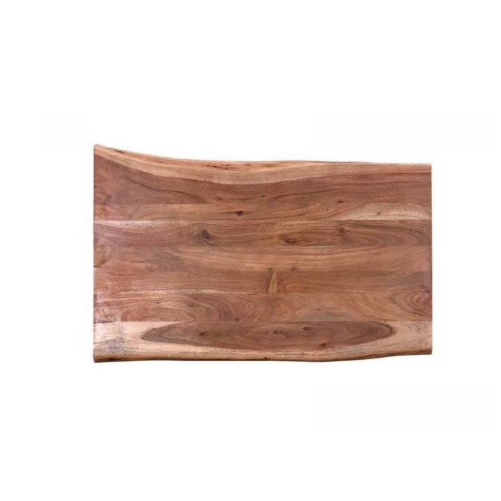 Table basse en Acacia - Pieds métal Chrome - L 120 x P 70 x H 42 cm