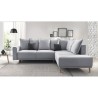 BOBOCHIC Canapé d'angle droit convertible - Tissu gris clair - L 252 x P 215 x H 90 cm - MOLA