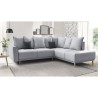 BOBOCHIC Canapé d'angle droit convertible - Tissu gris clair - L 252 x P 215 x H 90 cm - MOLA