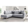 Canapé d'angle gauche convertible - Tissu gris clair - Contemporain - L 252 x P 215 x H 90 cm - MOLA