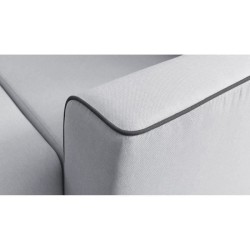 Canapé d'angle gauche convertible - Tissu gris clair - Contemporain - L 252 x P 215 x H 90 cm - MOLA